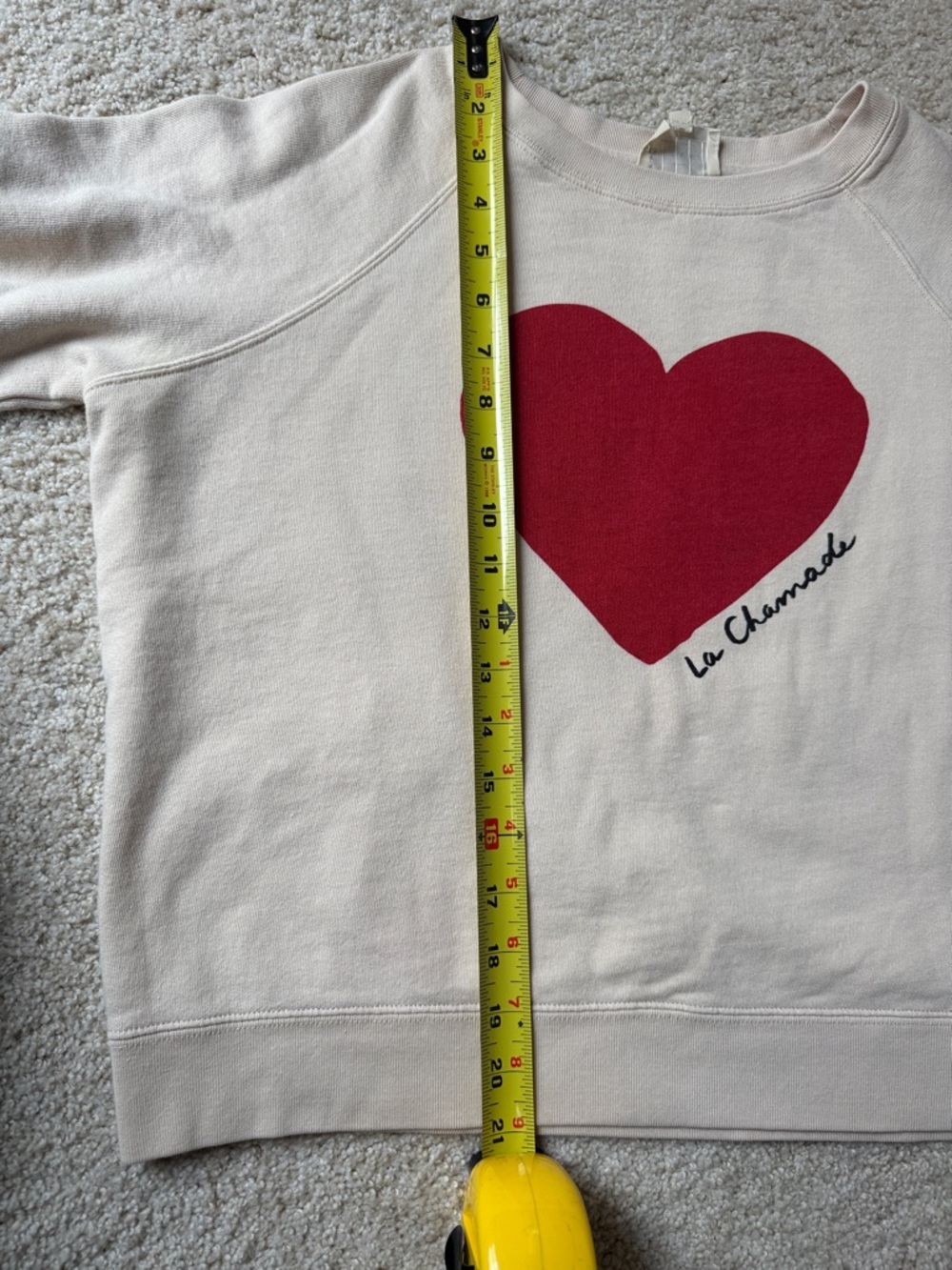 Sezane Cream Sweatshirt with Red Heart Graphic - Picture 5 of 7